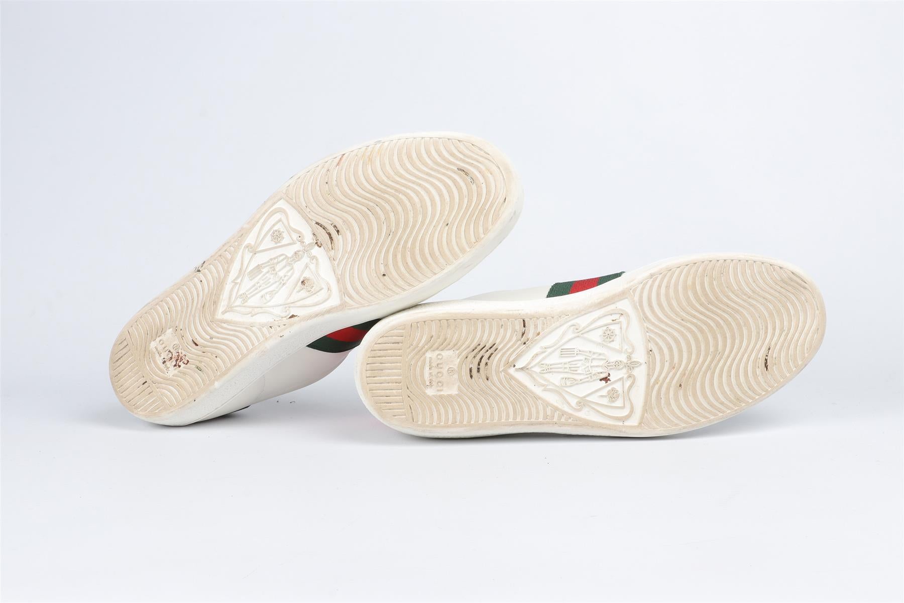 GUCCI WHITE ACE LEATHER SNEAKERS EU 37.5, UK 4.5, US 7.5