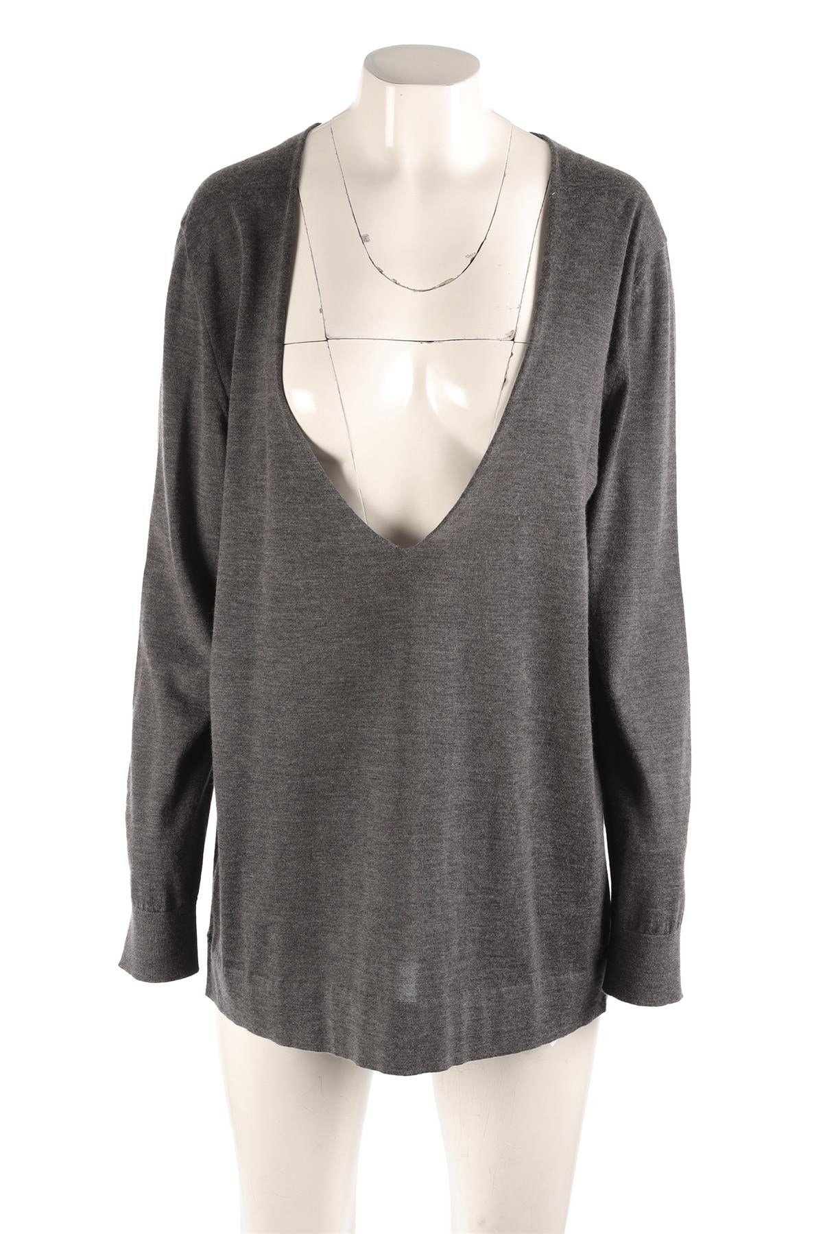 THE ROW GREY CASHMERE SWEATER MEDIUM