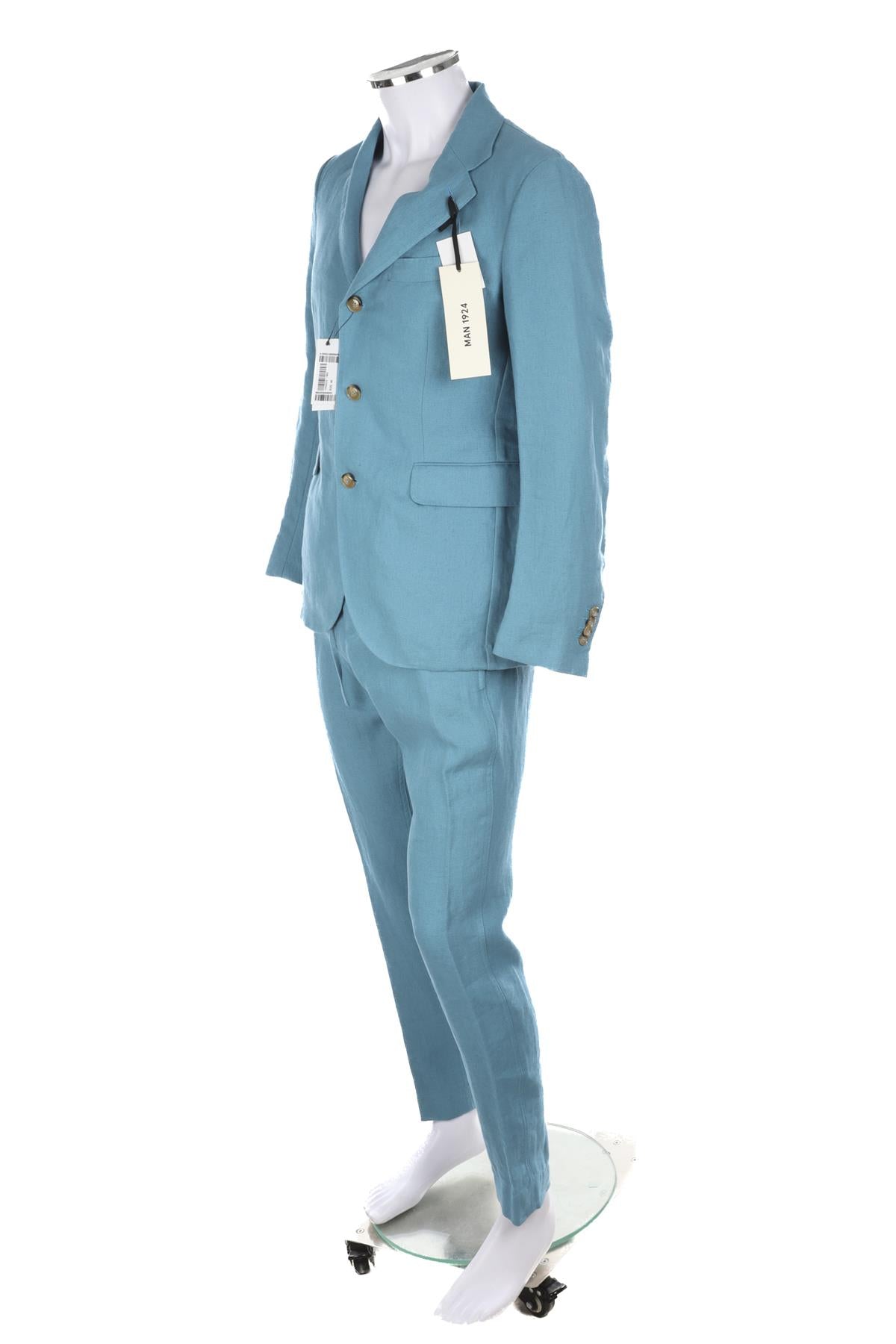 MAN 1924 BLUE MENS LINEN SUIT UK/US 36 FR 36 IT 46