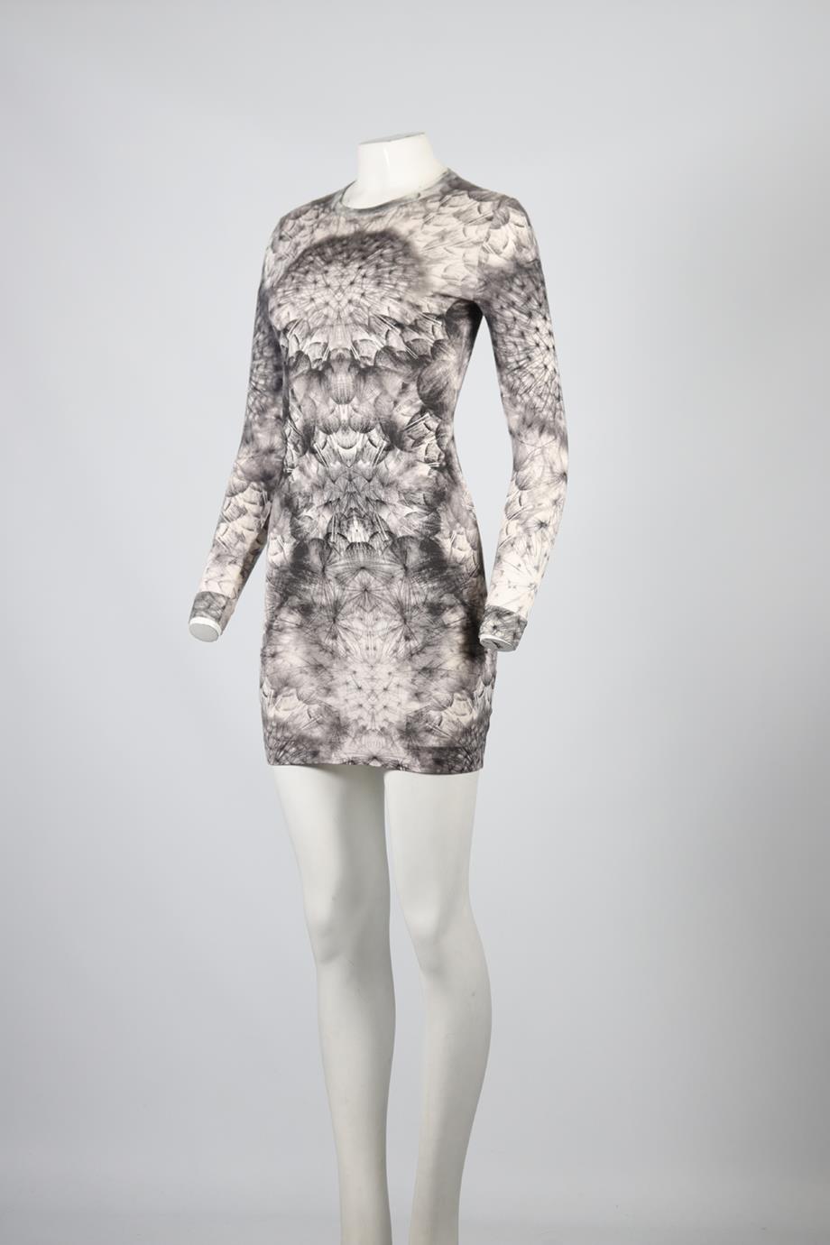ALEXANDER MCQUEEN WOOL PRINTED MINI DRESS XSMALL