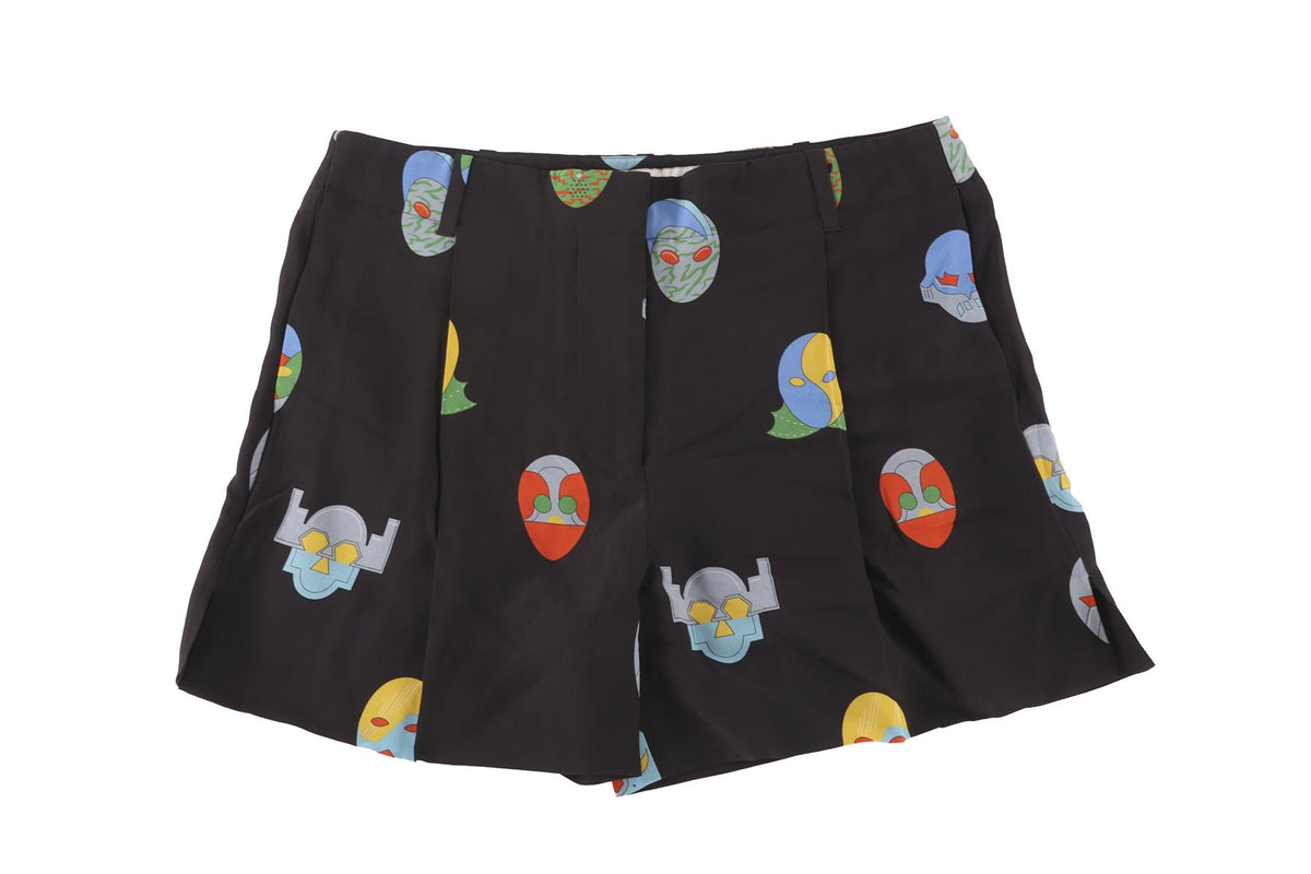 STELLA MCCARTNEY BLACK SILK SHORTS IT 40 UK 8