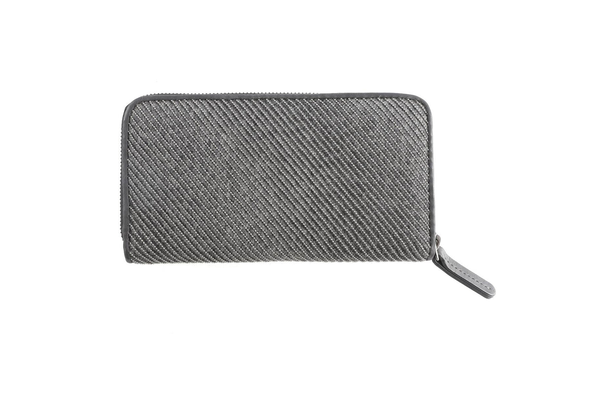 BRUNELLO CUCINELLI GREY LEATHER WALLET