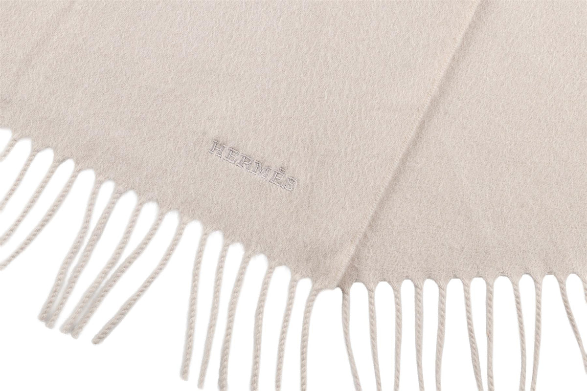 HERMÈS CREAM WOOL SCARF