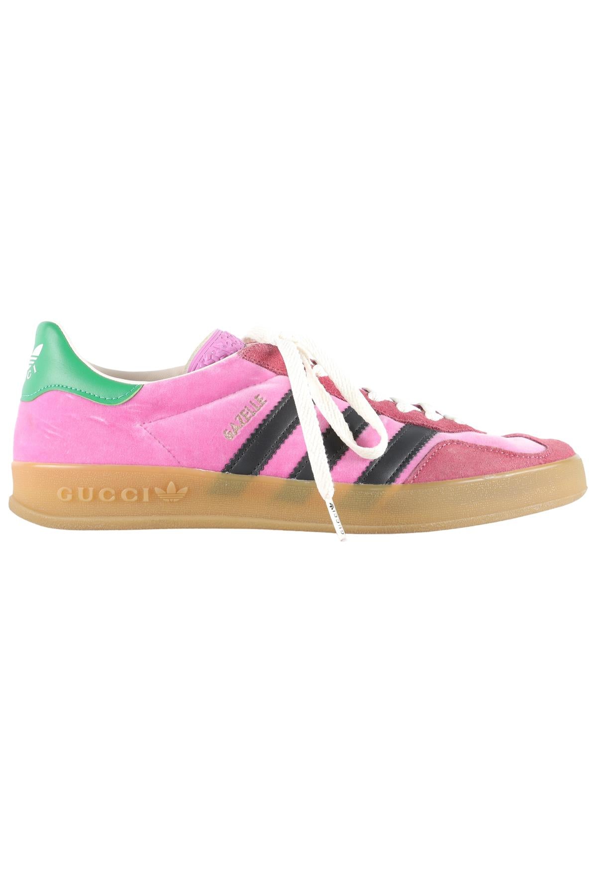 GUCCI + ADIDAS GAZELLE PINK VELVET SNEAKERS UK 7 FR 40.5 US 8.5