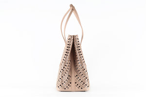 ALAÏA PINK MINA LEATHER TOTE BAG
