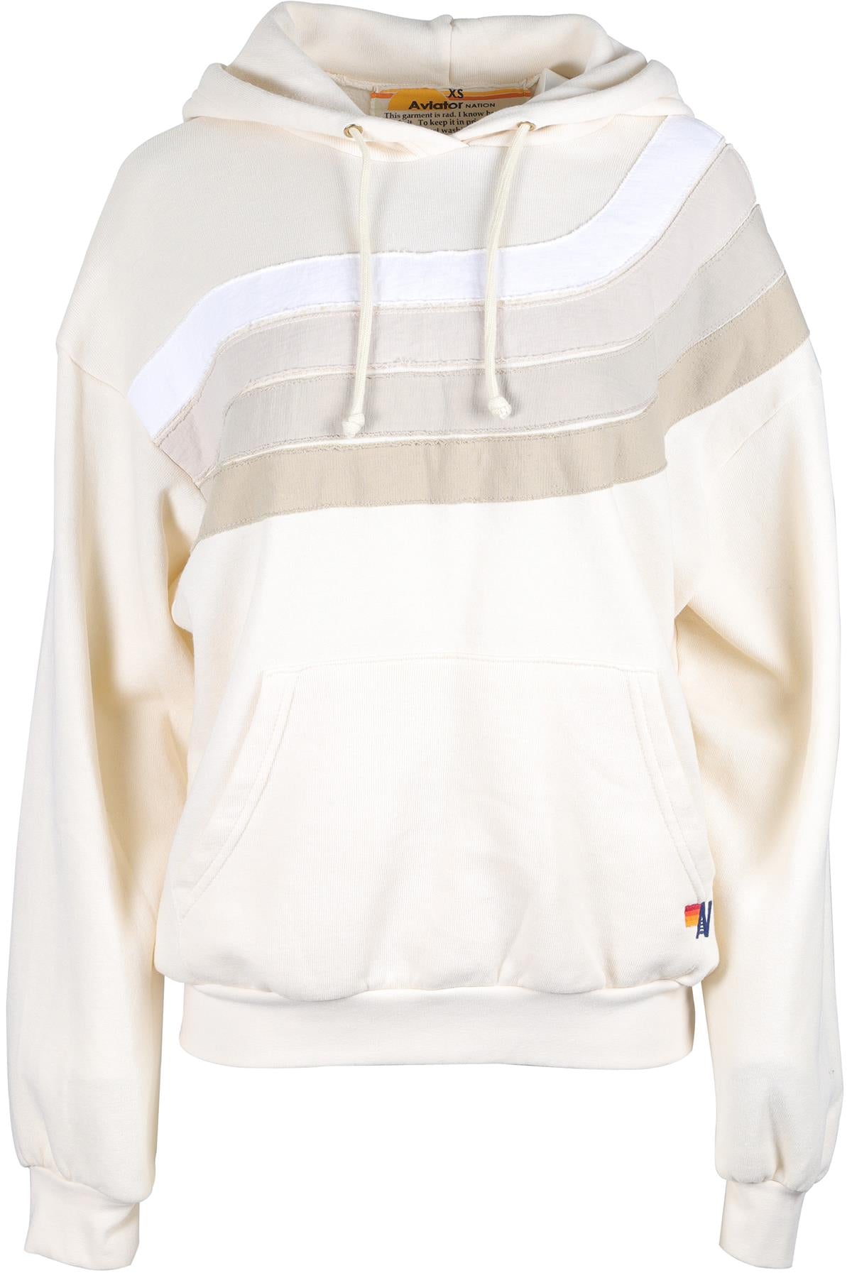 AVIATOR NATION CREAM COTTON HOODIE XSMALL