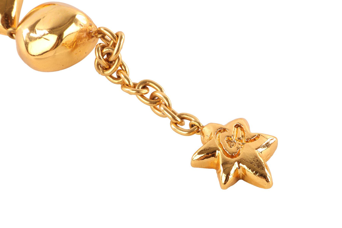 CHRISTIAN LACROIX GOLD ZODIAC GOLD TONE WAIST BELT