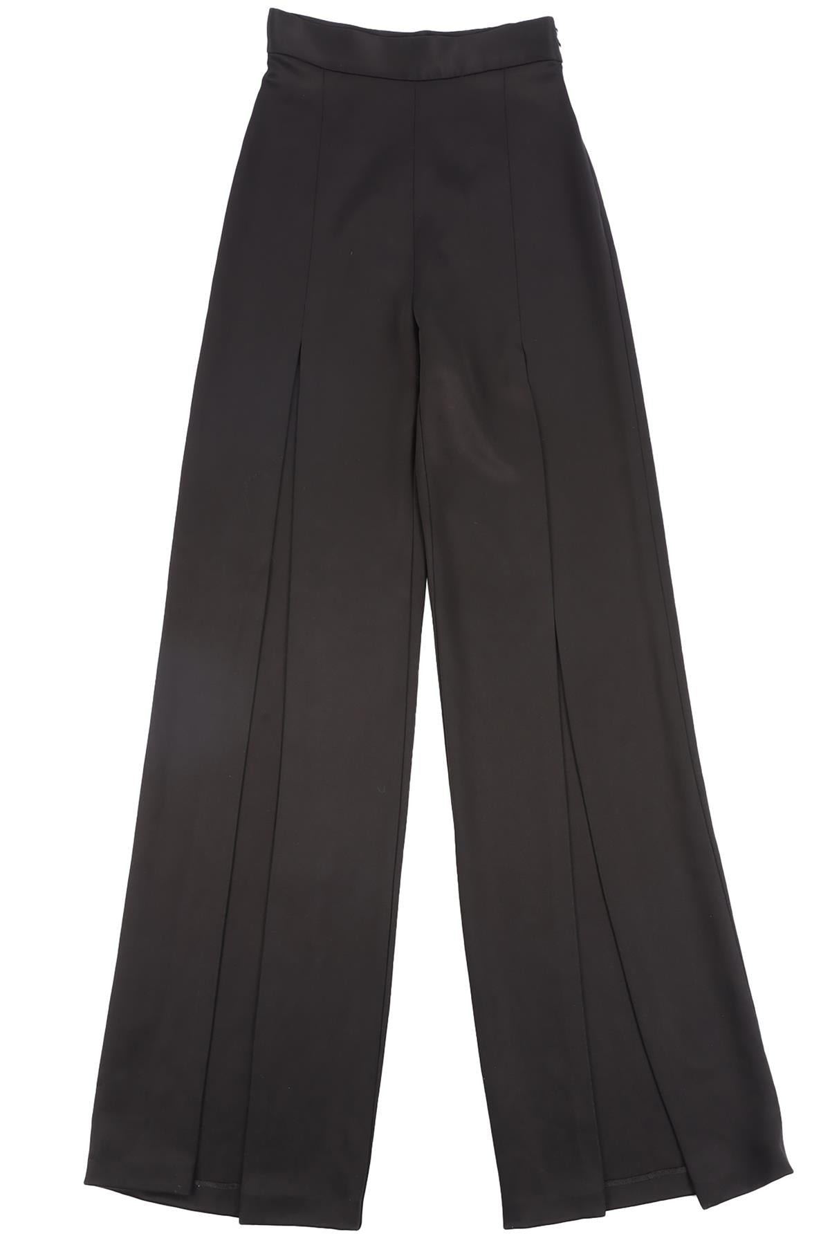 BALMAIN BLACK JERSEY WIDE LEG PANTS FR 36 UK 8