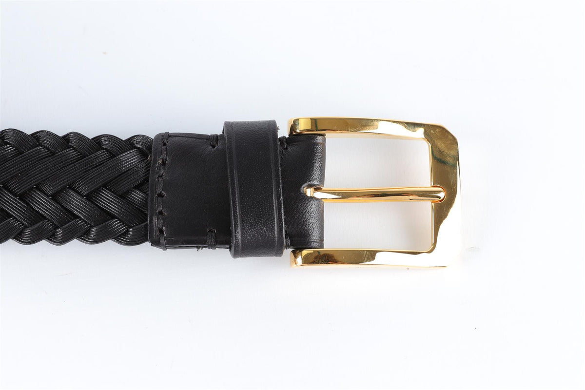 TOM FORD BLACK MEN'S LEATHER BELT 90 CM