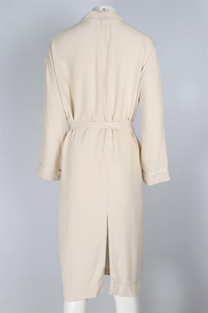 FORTE FORTE CREAM CREPE ROBE UK 12