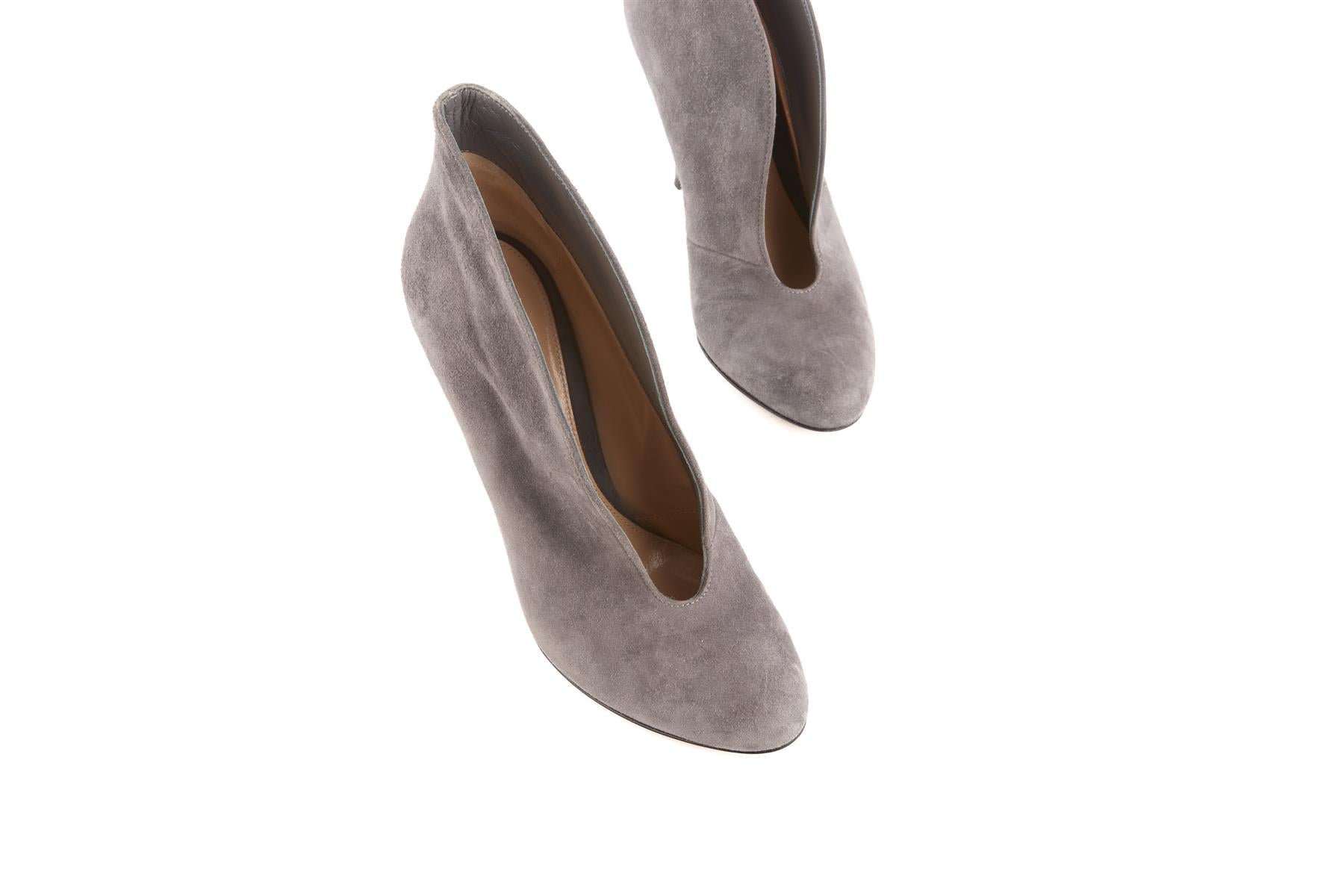 GIANVITO ROSSI GREY SUEDE ANKLE BOOTS EU 38 UK 5 US 8