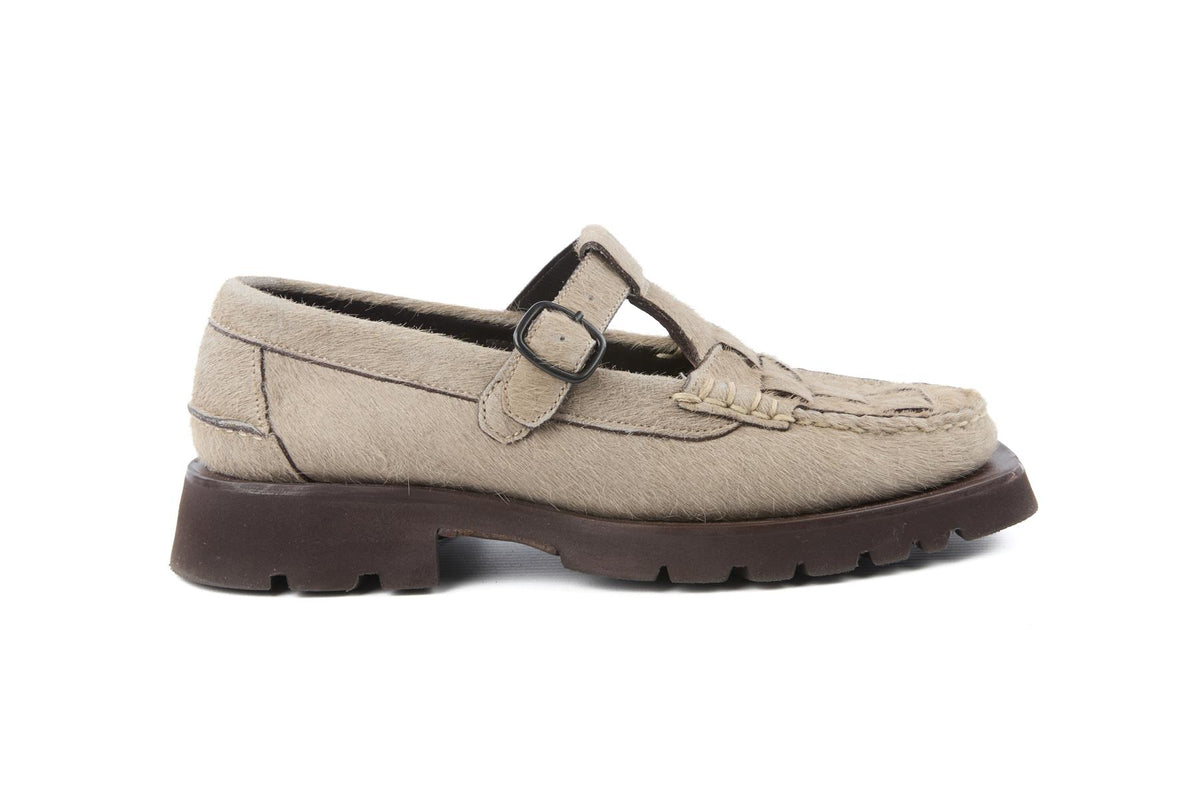 HEREU GREY CALF HAIR LOAFERS EU 38 UK 5 US 8