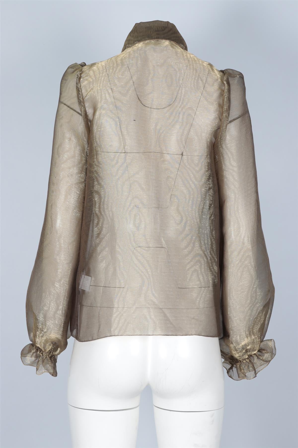 DOLCE & GABBANA GOLD WOVEN SHIRT IT 40 UK 8