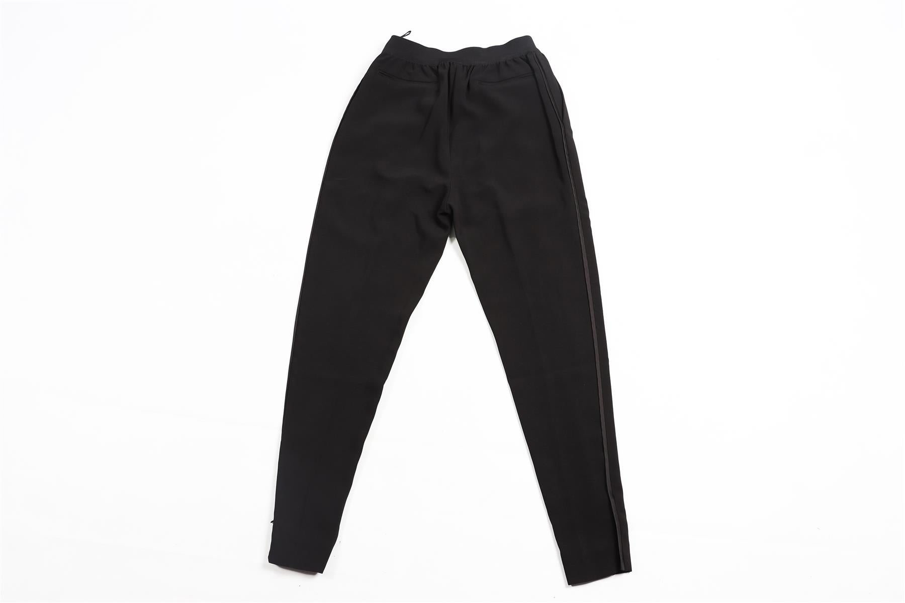 CELINE BLACK WOVEN SLIM LEG PANTS FR 36 UK 8