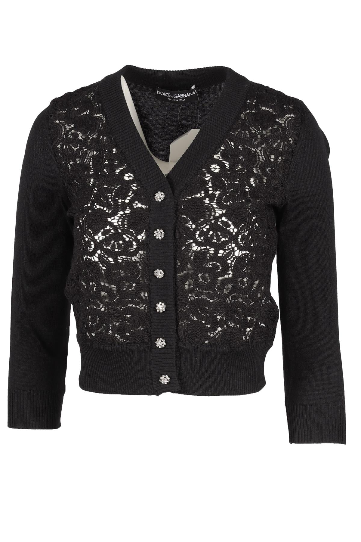 DOLCE & GABANNA BLACK WOOL CARDIGAN IT 36 UK 4