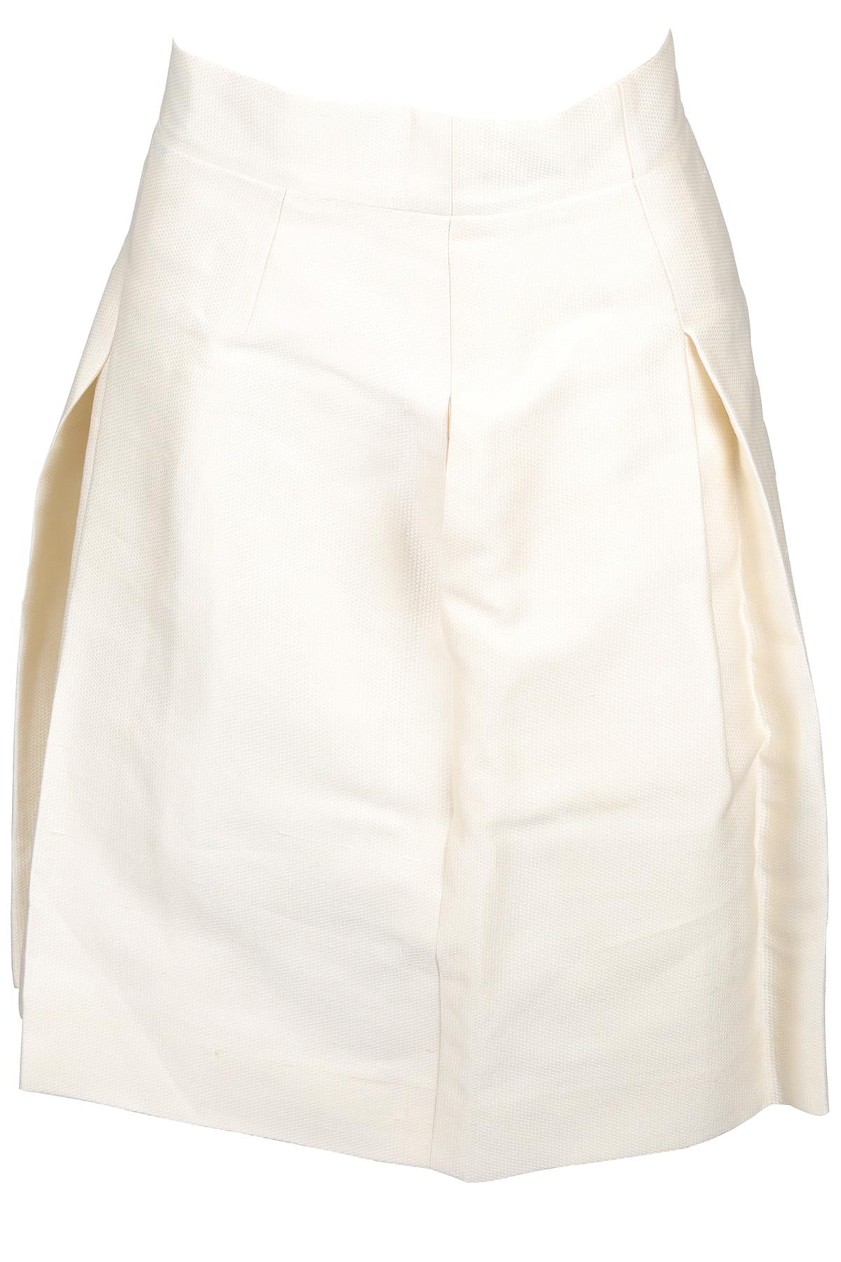 CHANEL CREAM COTTON MINI SKIRT FR 36 UK 8