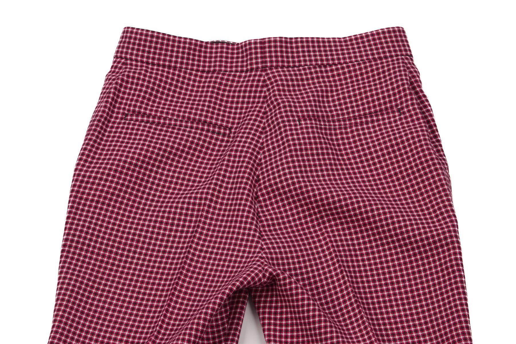 FENDI RED WOOL WIDE LEG PANTS IT 40 UK 8