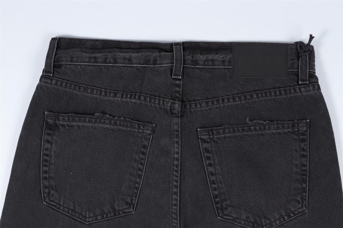 GRLFRND BLACK HIGH RISE STRAIGHT LEG JEANS W24 UK 6