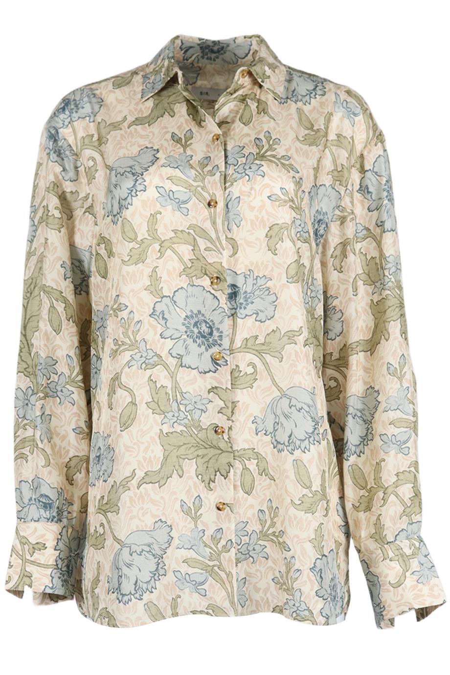 SIR. OVERSIZED FLORAL PRINT SILK SHIRT UK 6