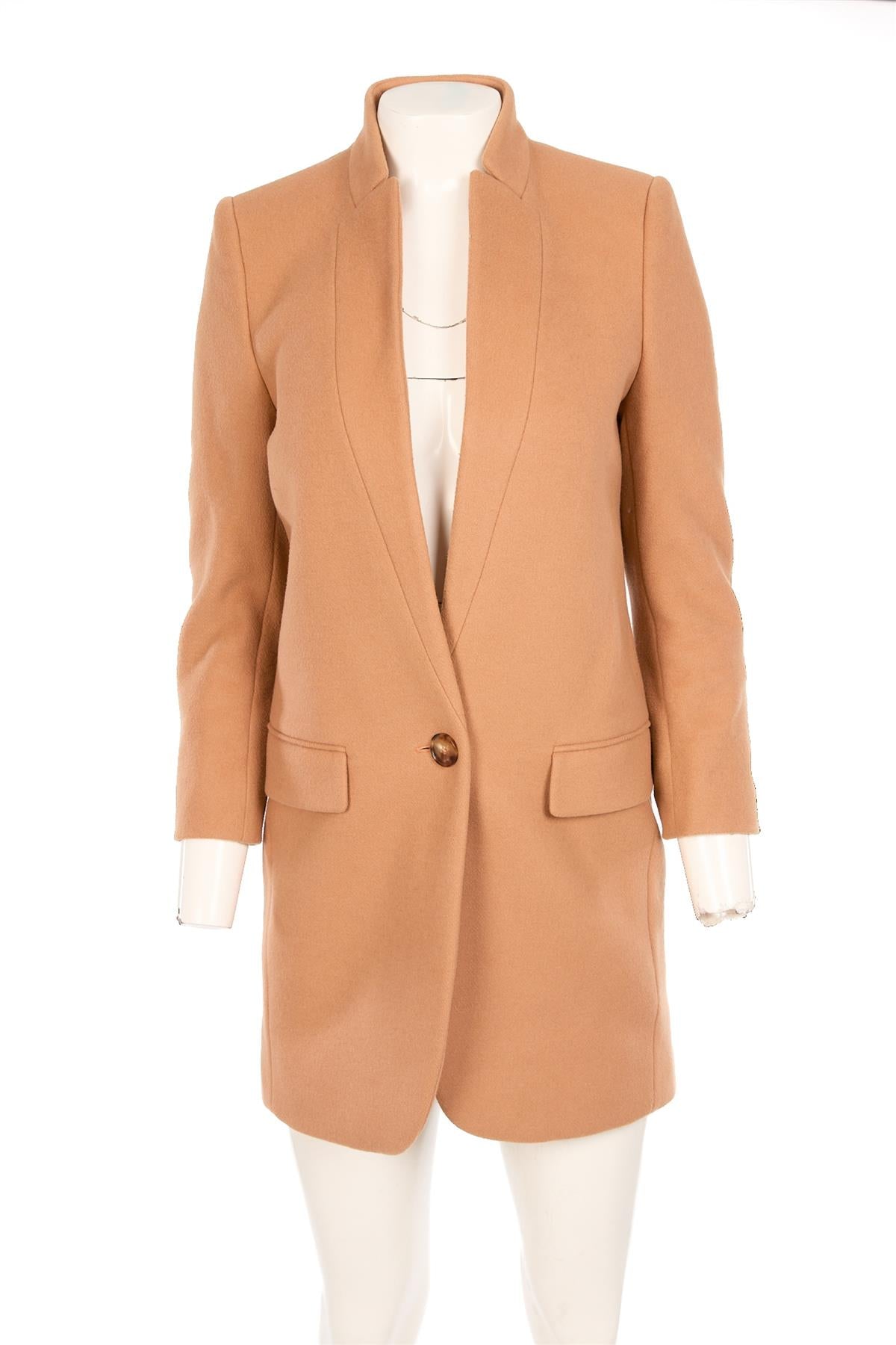 STELLA MCCARTNEY TAN WOOL COAT IT 40 UK 8