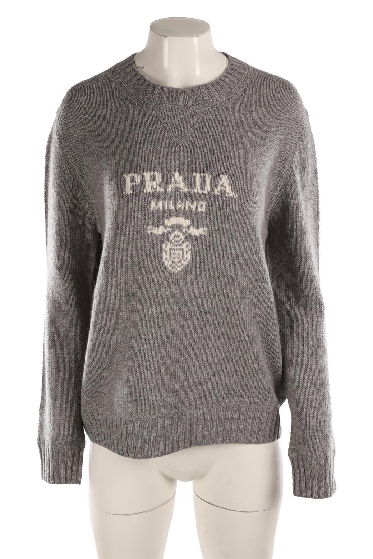 PRADA GREY WOOL SWEATER IT 42 UK 10