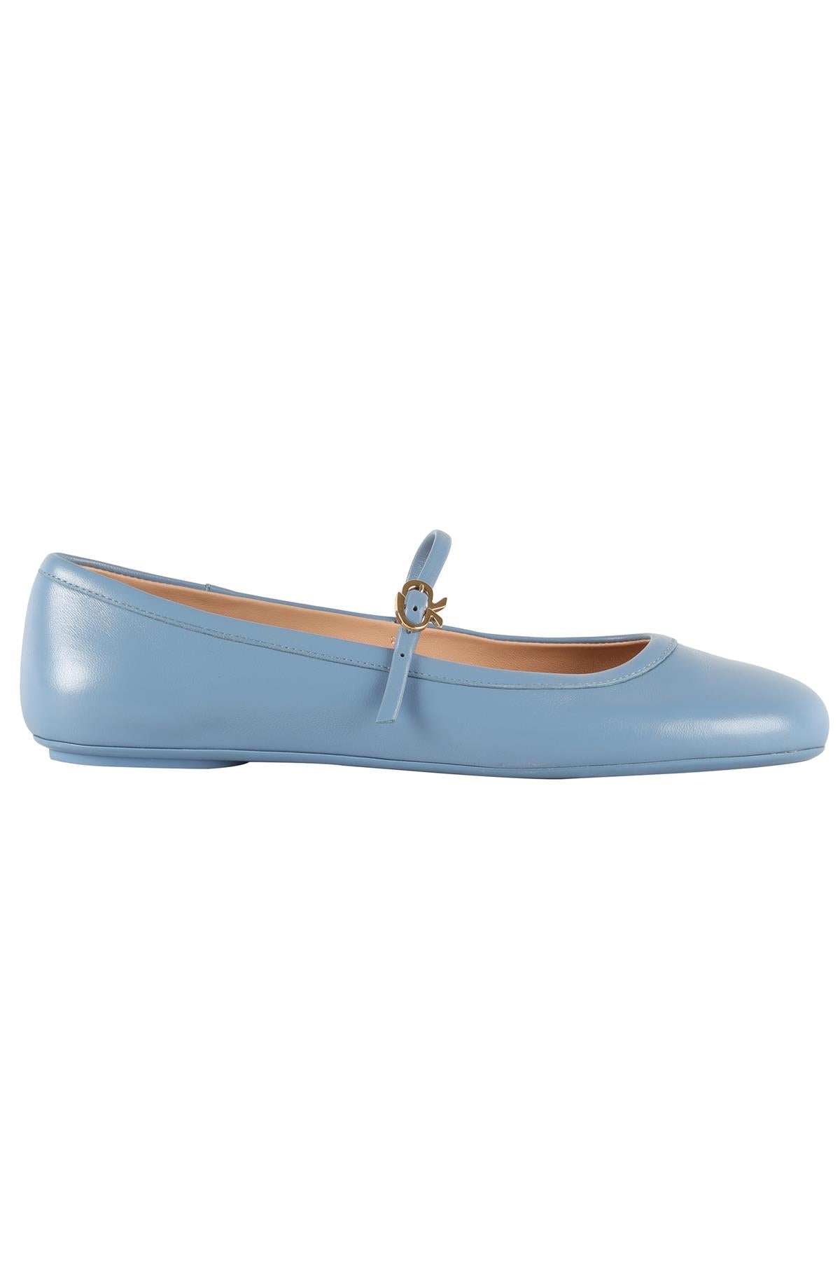 GIANVITO ROSSI BLUE LEATHER BALLET FLATS EU 37.5 UK 4.5 US 7.5