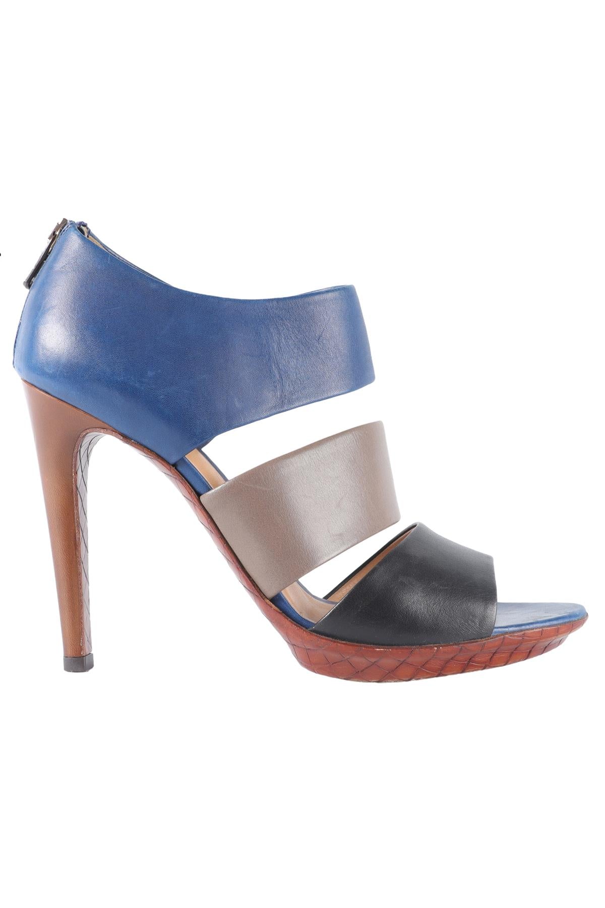 BOTTEGA VENETA BLUE LEATHER SANDALS EU 39 UK 6 US 9
