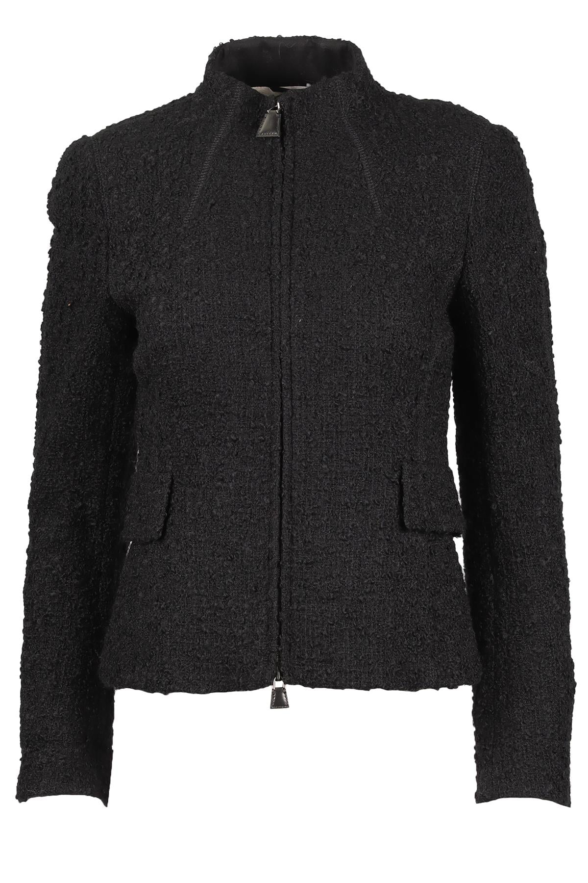 AKRIS BLACK WOOL JACKET FR 38 UK 10
