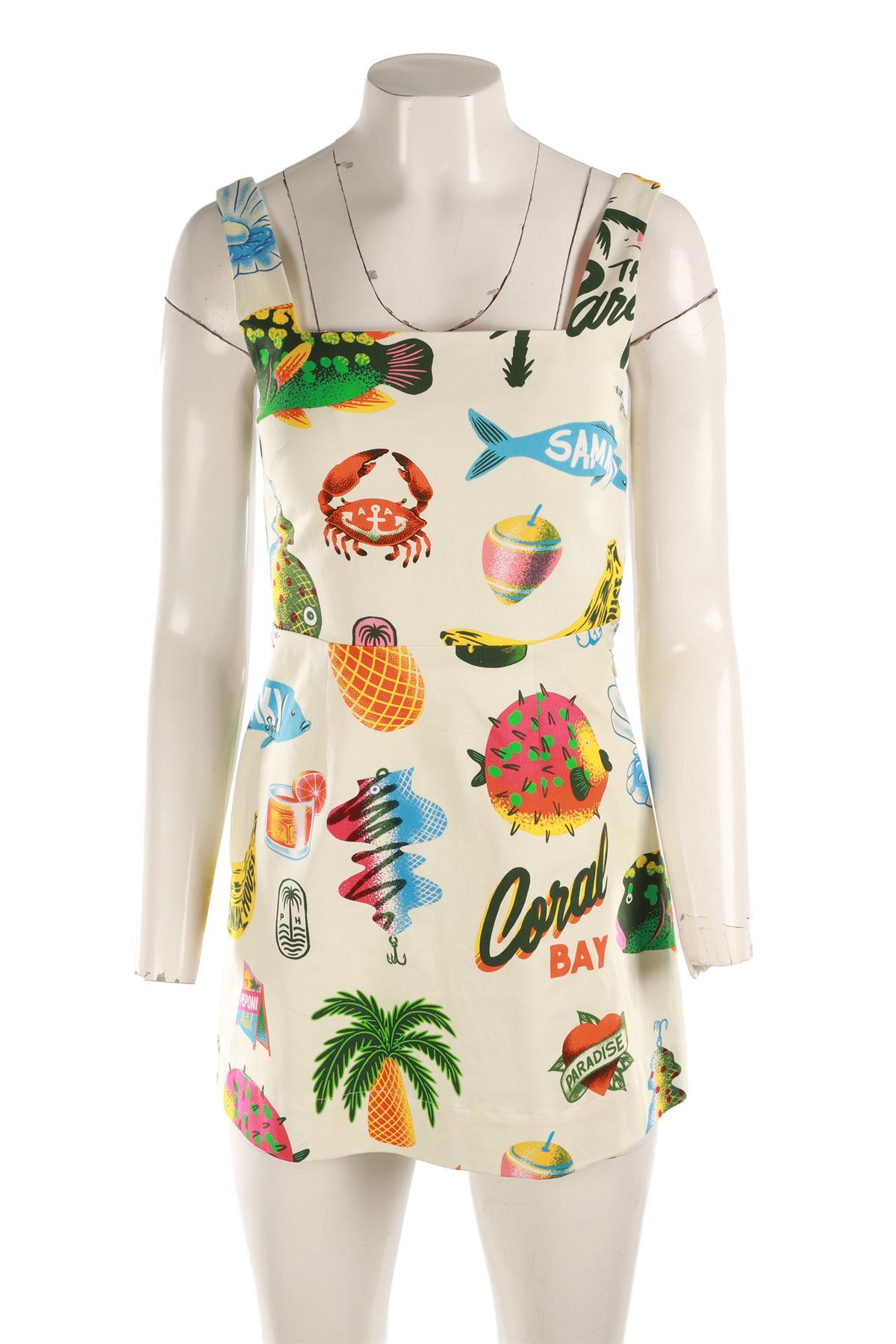 ALEMAIS MULTI COTTON MINI DRESS US 2 UK 6