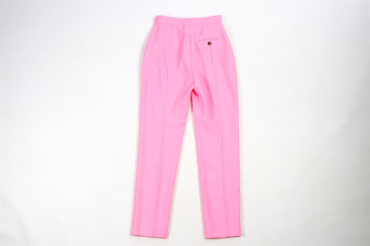 ALEXANDER MCQUEEN PINK WOOL STRAIGHT LEG PANTS IT 38 UK 6