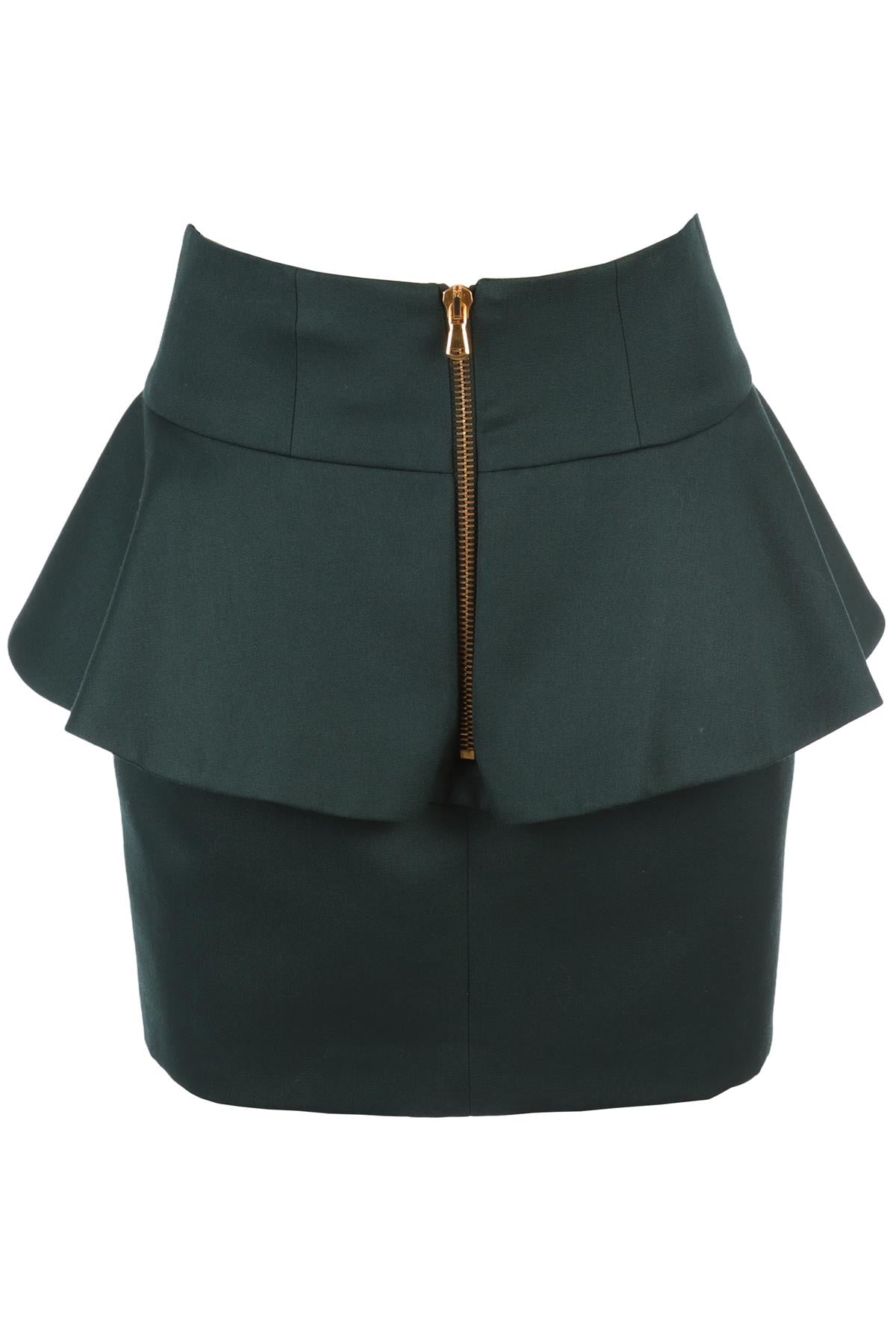 PIERRE BALMAIN GREEN WOOL MINI SKIRT FR 38 UK 10