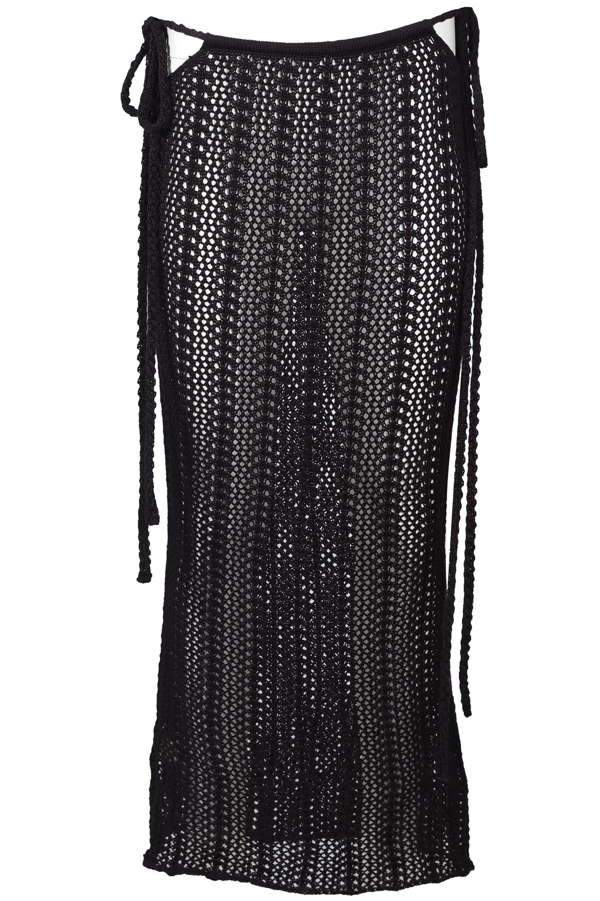 SAVANNAH MORROW BLACK CROCHET MAXI SKIRT X-SMALL/SMALL