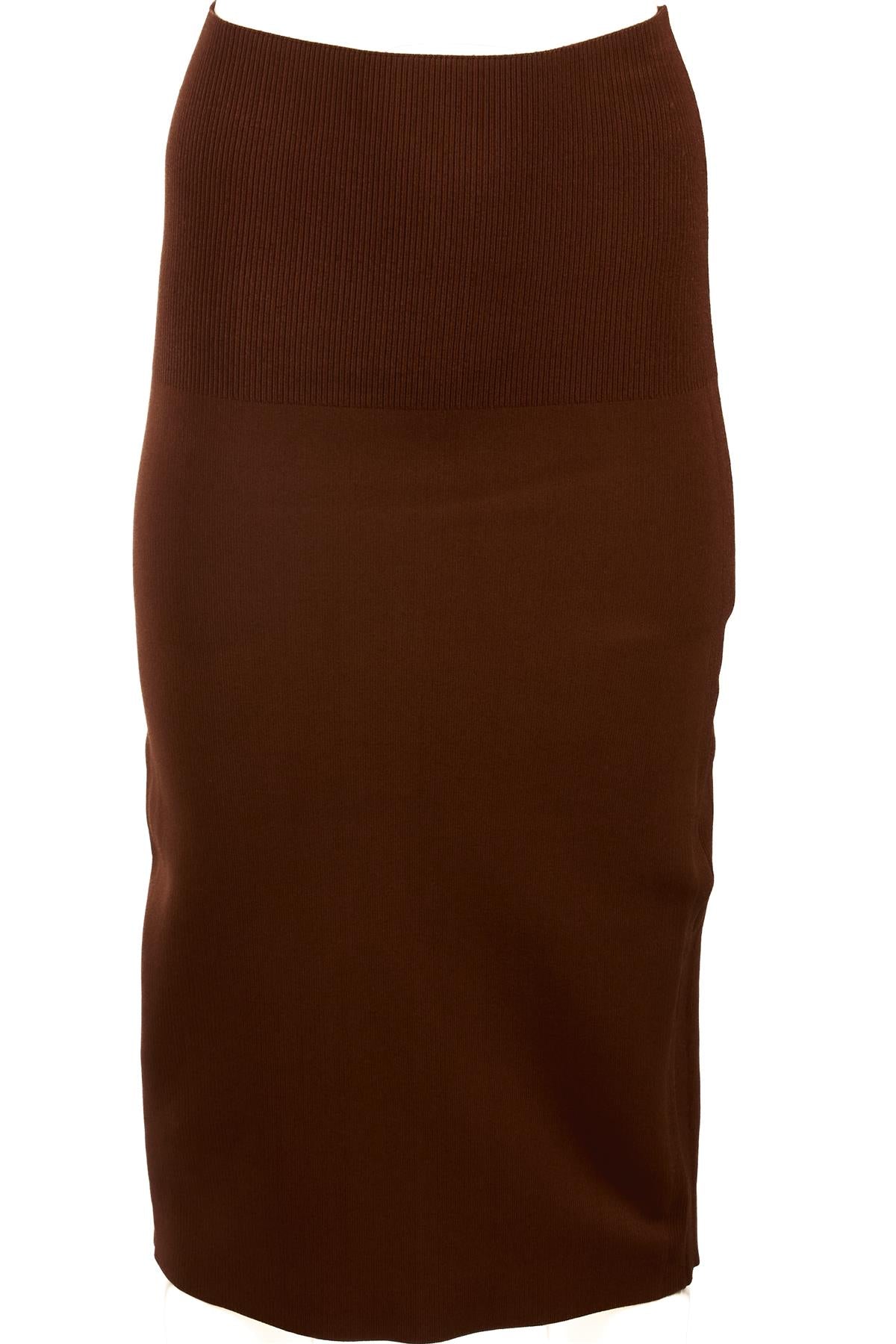 VB BODY BROWN KNIT MIDI SKIRT UK 6