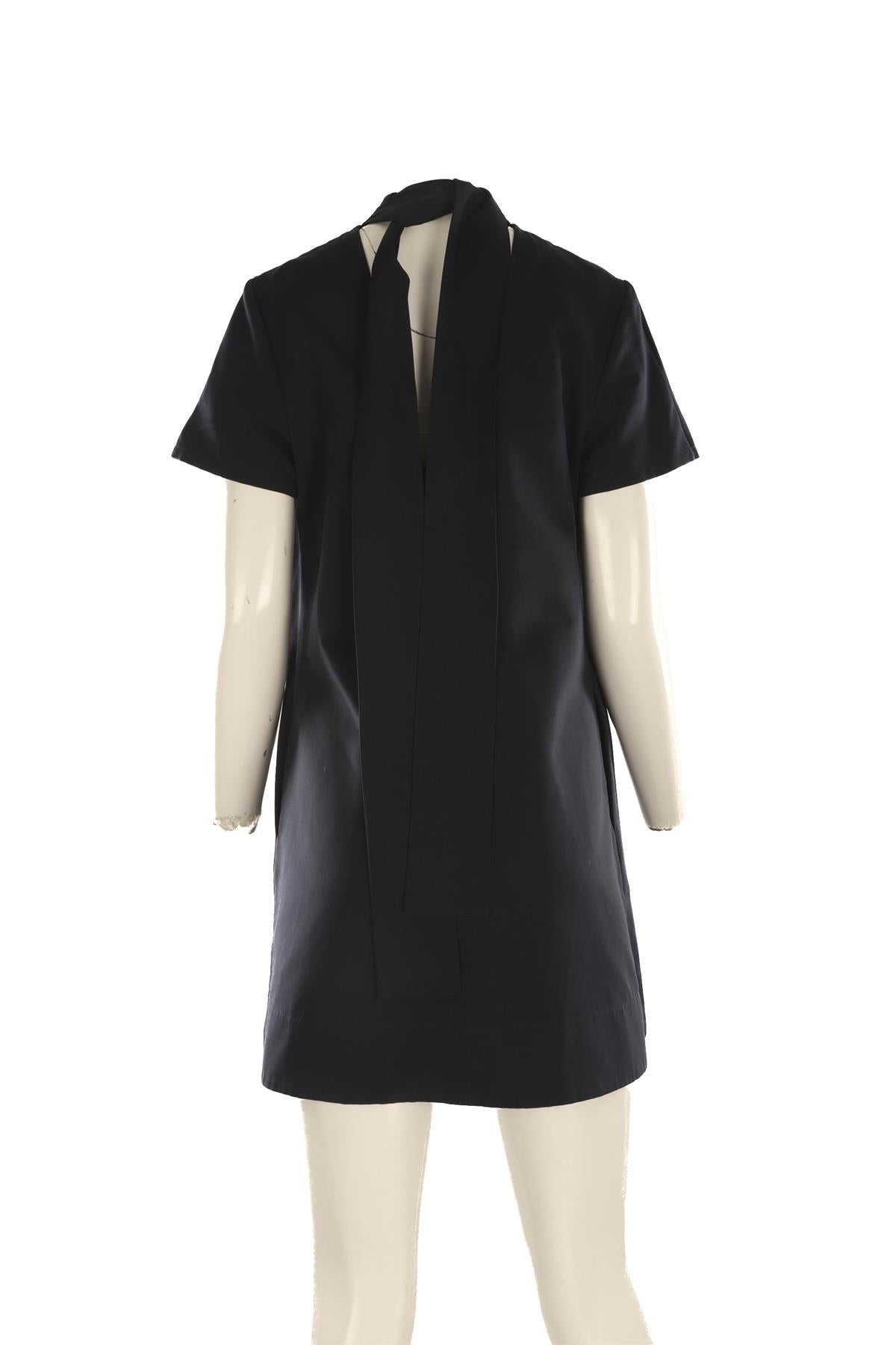 STAUD NAVY COTTON MINI DRESS LARGE