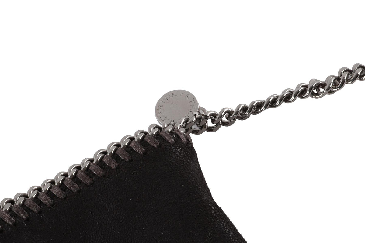 STELLA MCCARTNEY BLACK FALABELLA FAUX SUEDE CROSSBODY BAG