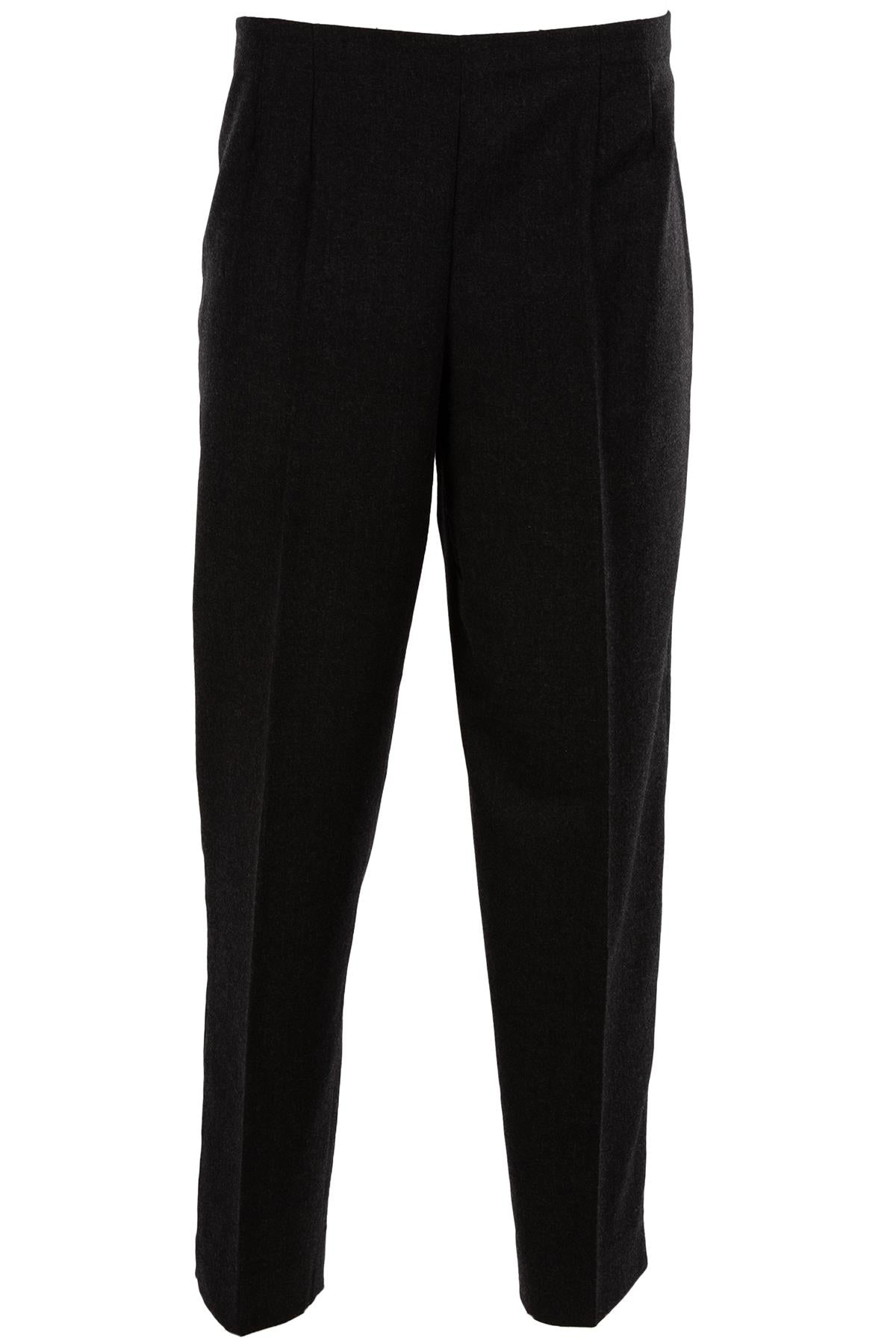 THE ROW GREY WOOL TAPERED PANTS US 10 UK 14