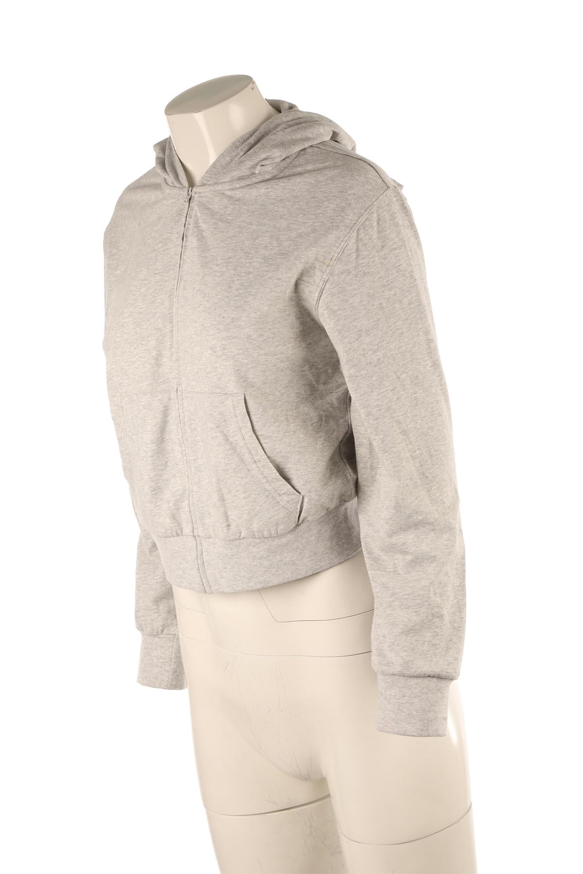 SKIMS GREY COTTON HOODIE MEDIUM