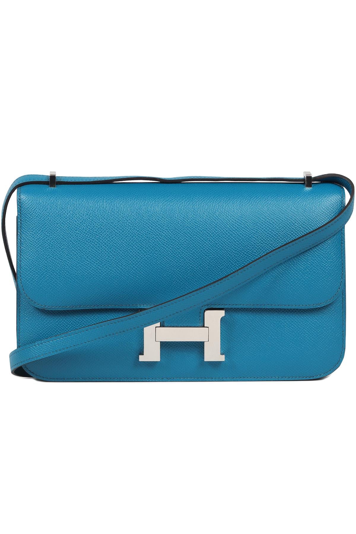 HERMÈS BLUE 2014 CONSTANCE ELAN EPSOM LEATHER SHOULDER BAG