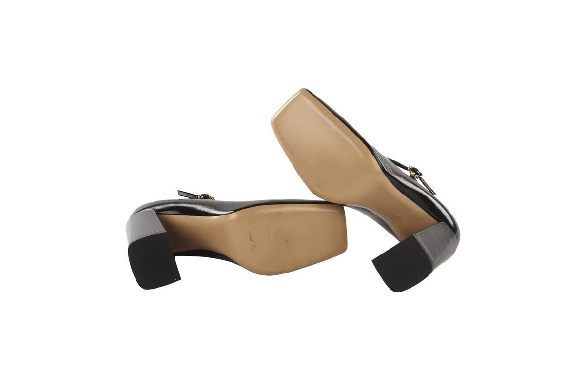 GIANVITO ROSSI BLACK LEATHER PUMPS EU 39 UK 6