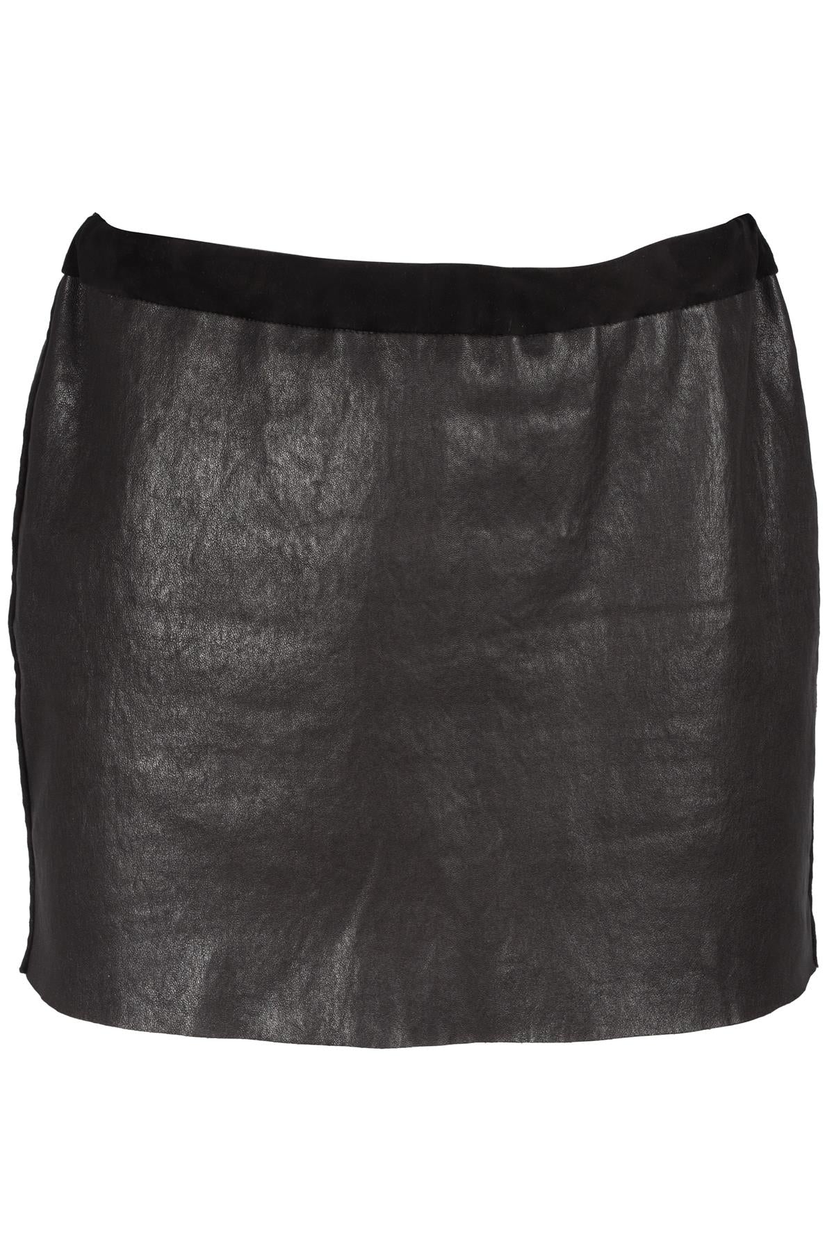 ISABEL MARANT BLACK LEATHER MINI SKIRT FR 40 UK 12