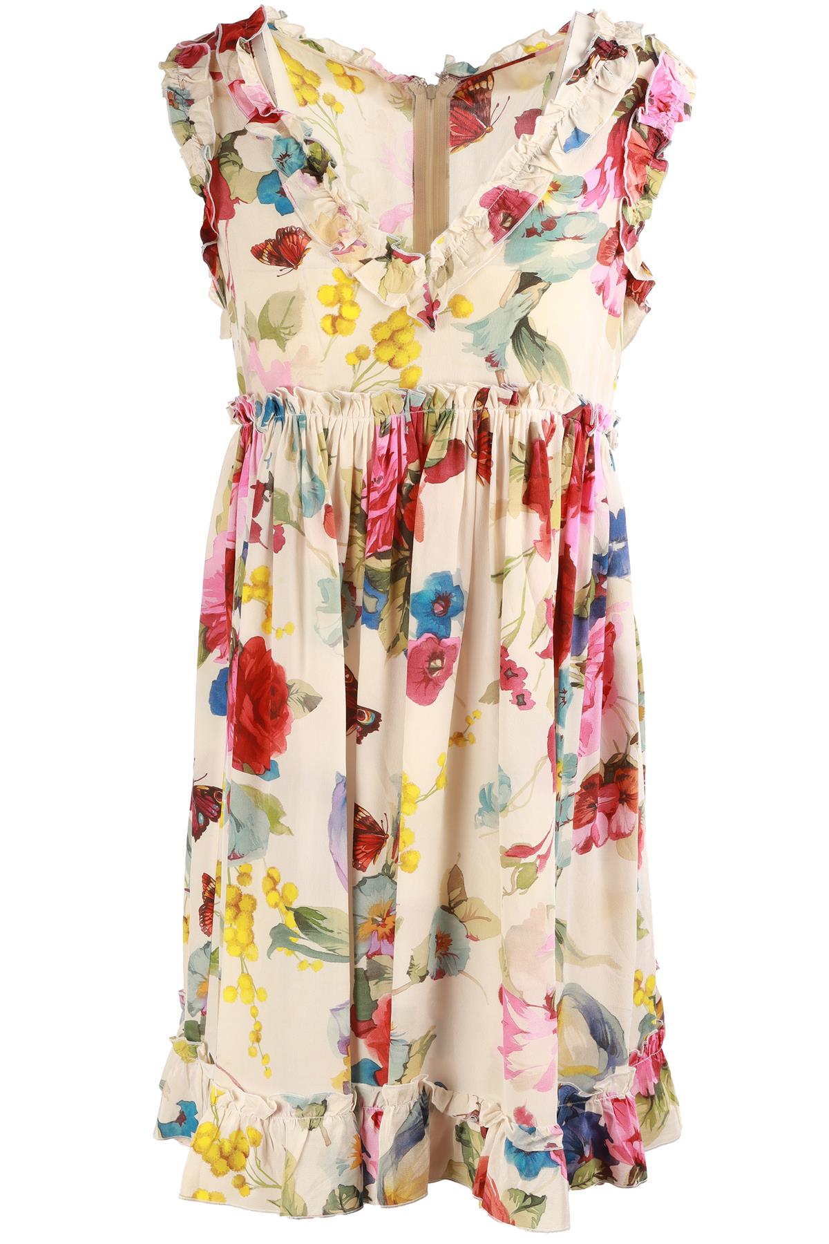 DOLCE & GABBANA MULTI SILK MINI DRESS IT 40 UK 8