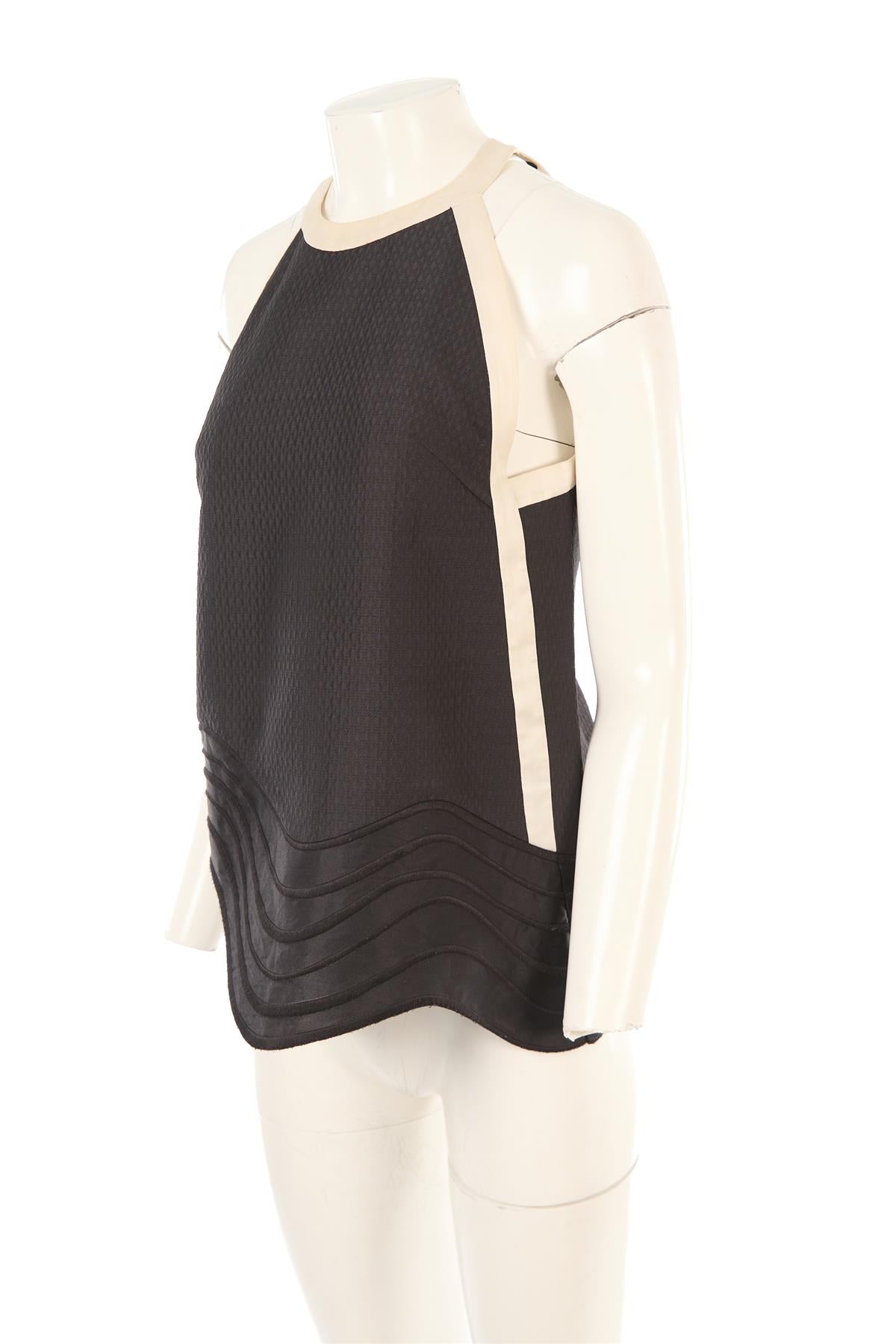 3.1 PHILLIP LIM BLACK WOVEN TOP US 4 UK 8