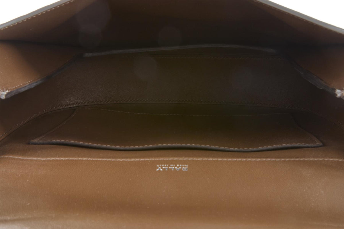 BALLY SILVER BECKETT LEATHER SHOULDER BAG