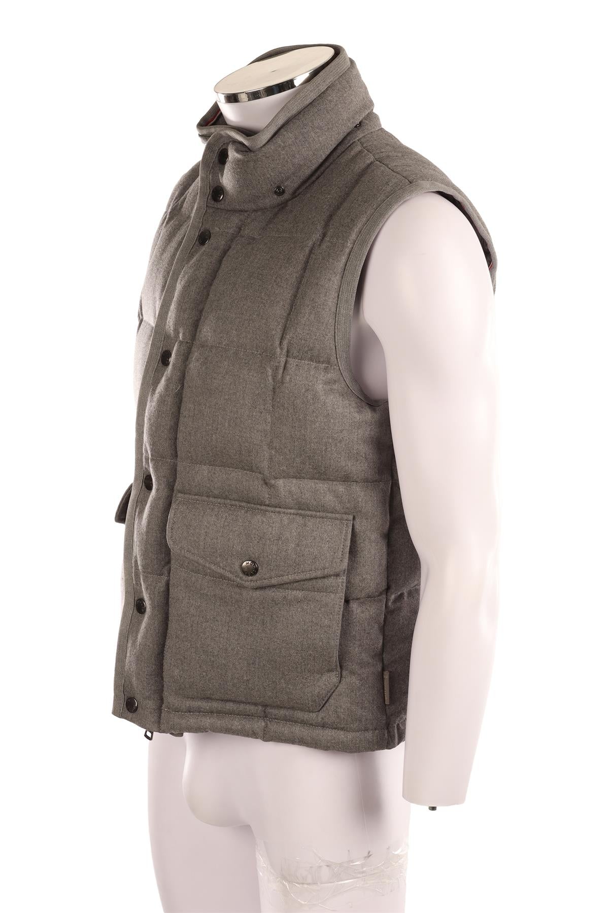 MONCLER GREY MEN'S PADDED DOWN GILET IT 46 UK/US CHEST 36