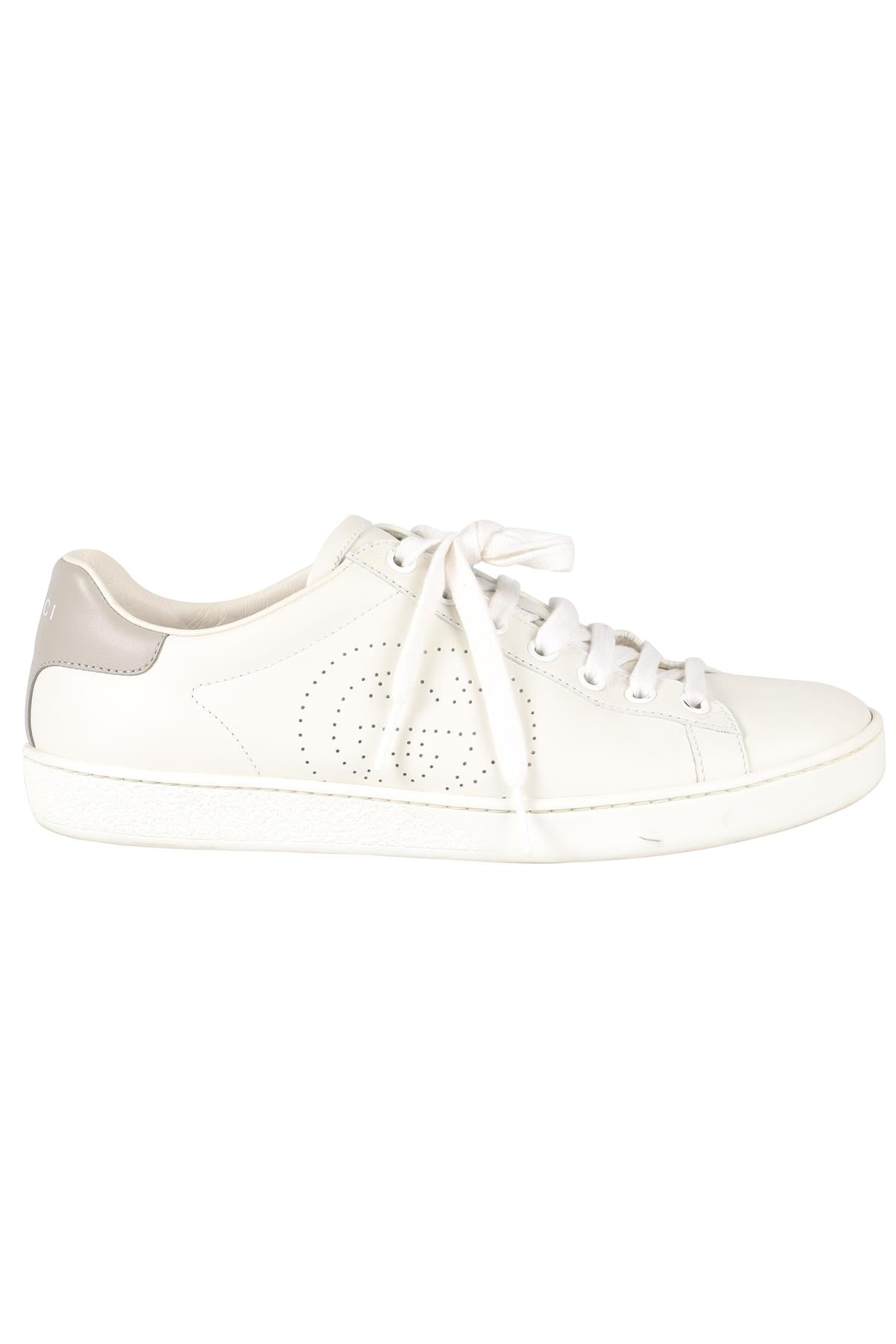 GUCCI WHITE ACE GG LEATHER SNEAKERS EU 38 UK 5 US 8