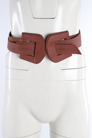 JOHANNA ORTIZ BROWN LEATHER WAIST BELT US 4 UK 8