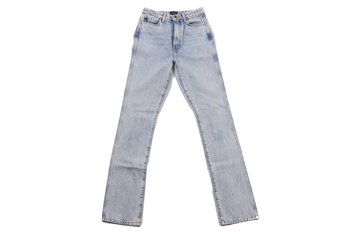 KHAITE BLUE DARIA HIGH RISE STRAIGHT LEG JEANS UK 8-10