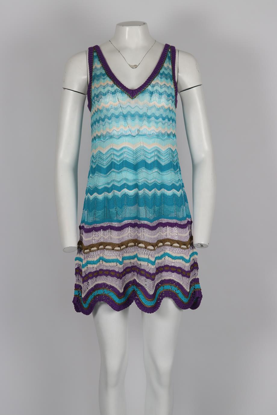 MISSONI CROCHET KNIT MINI DRESS IT 40 UK 8