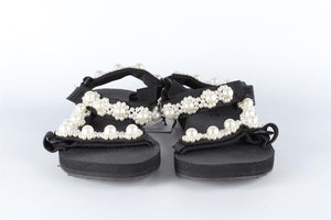 ARIZONA LOVE BLACK PEARL AND RUBBER SANDALS EU 38 UK 5 US 8