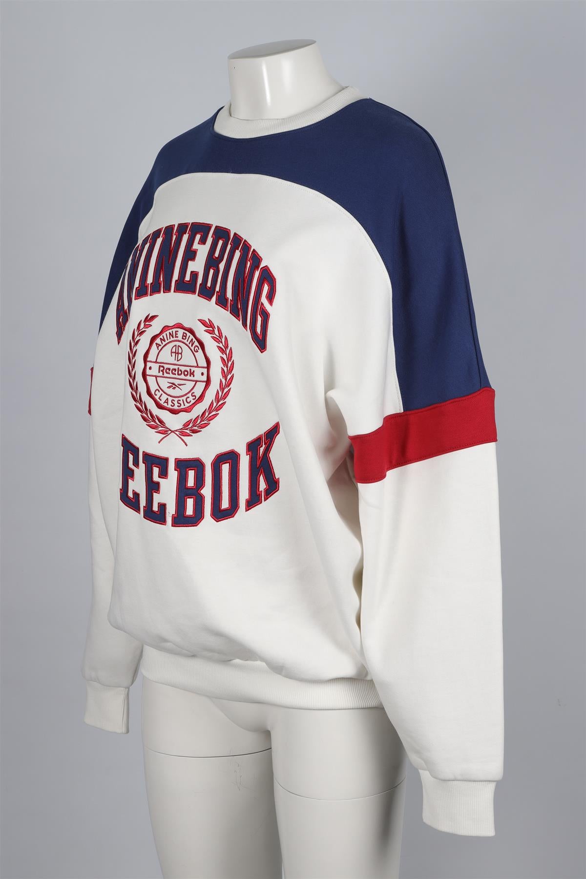 ANINE BING + REEBOK WHITE COTTON SWEATSHIRT XSMALL